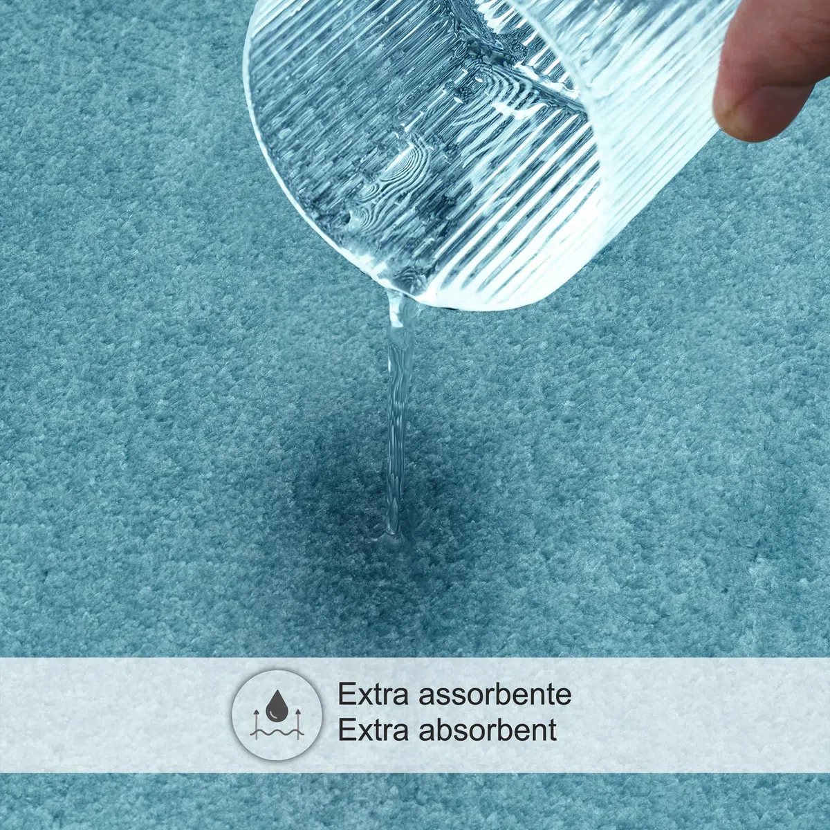 Decomira Tappeto Bagno Antiscivolo | Tappetino bagno super assorbente, lavabile in lavatrice | Per il bagno, la doccia, la vasca da bagno o come tappetino WC | Turchese - 40x60 cm