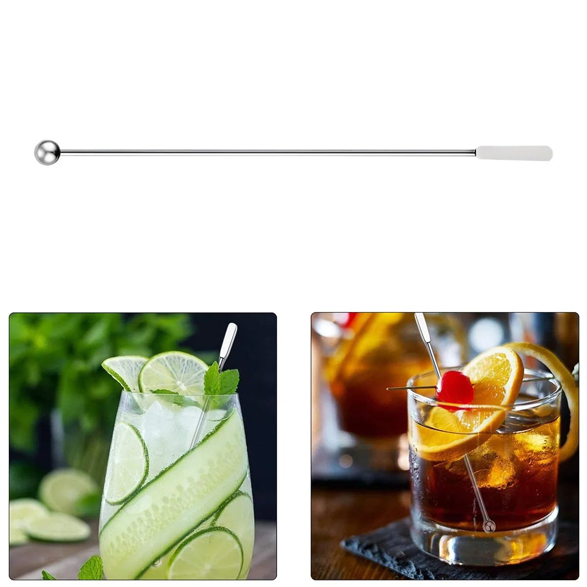 15 pezzi di bastoncini per mescolare cocktail in acciaio inox, bastoncini per mescolare cocktail, plettro per mescolare caffè, bar, martini, feste, piccoli snack in argento