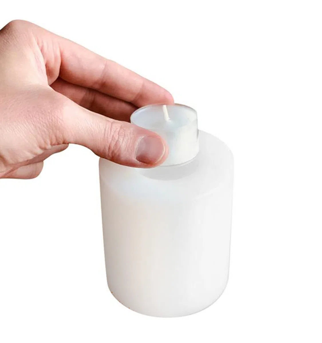 EDZARD Set die 2 candele permanenti Cornelius (altezza 9 cm, diametro 8 cm) bianco, utilizzabile su entrambi i lati per candeline standard e candeline più alte con involucro in plastica