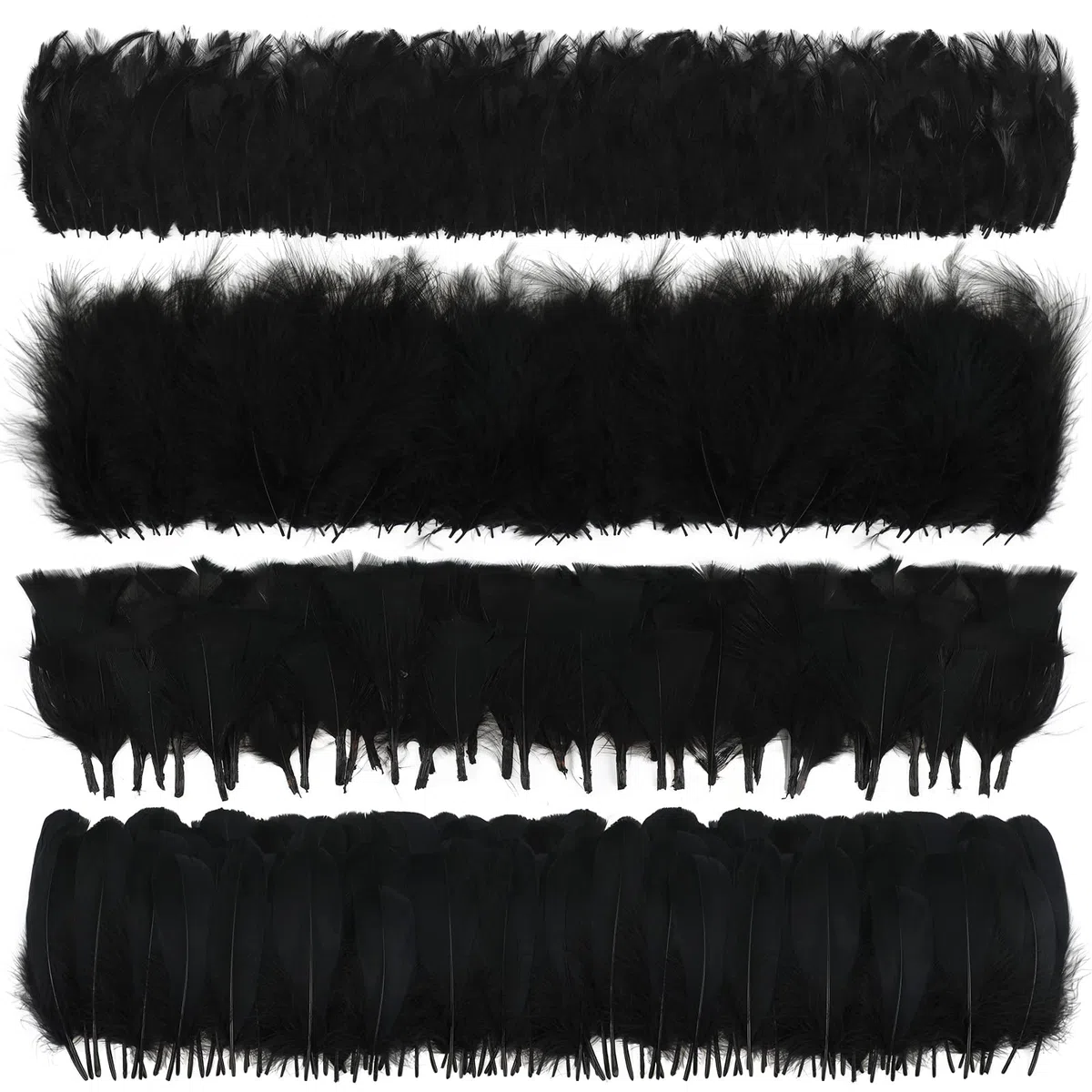 MWOOT 400 Pezzi Piume Decorative, 7-15CM Piume Naturali Nero per DIY Cacciatore di Sogni Pasqua Ghirlanda di Natale Carnevale Nozze Decorazione, Crafts DIY Feather