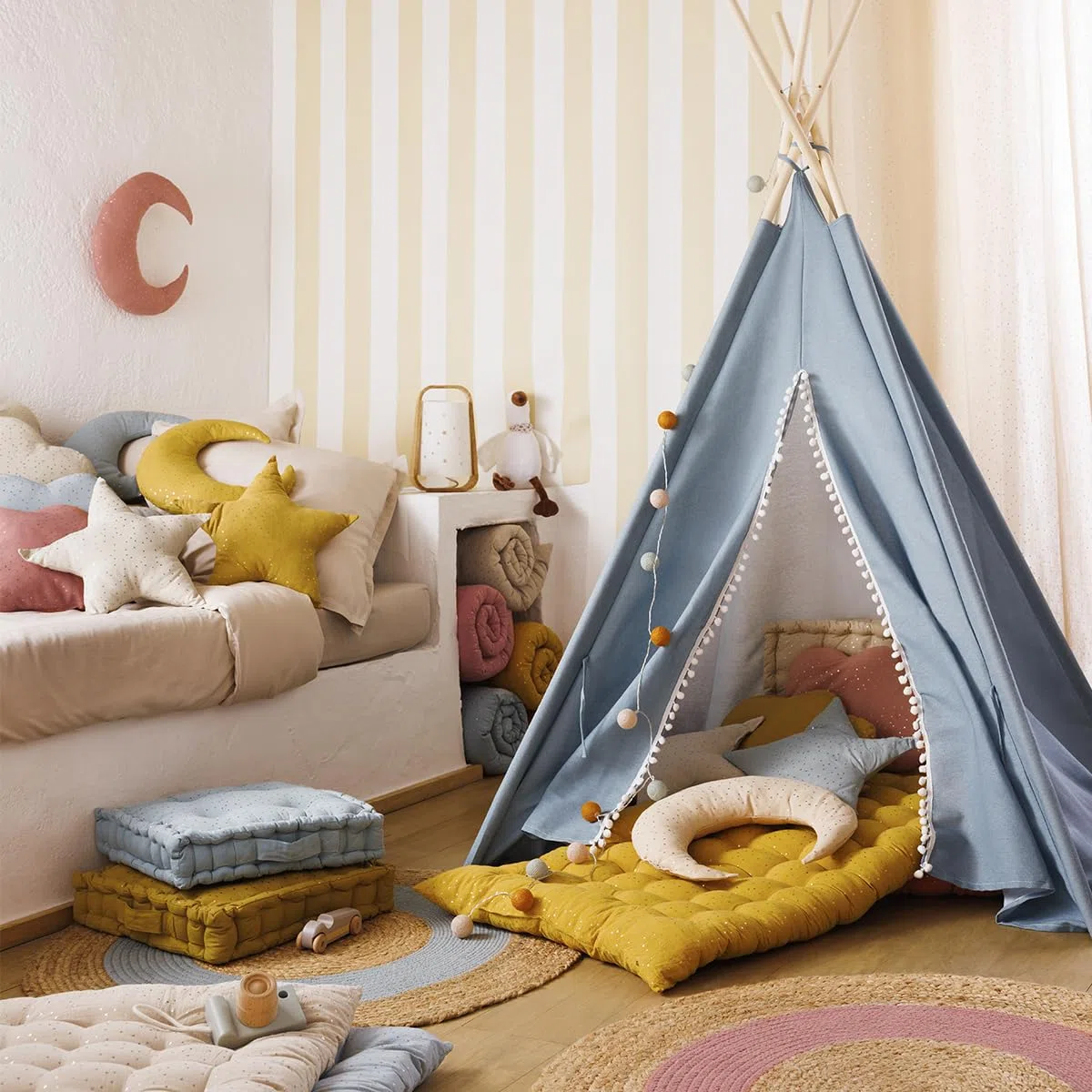 ATMOSPHERA CREATEUR D'INTERIEUR - Cuscino per bambini berlingot stella beige 40x40cm