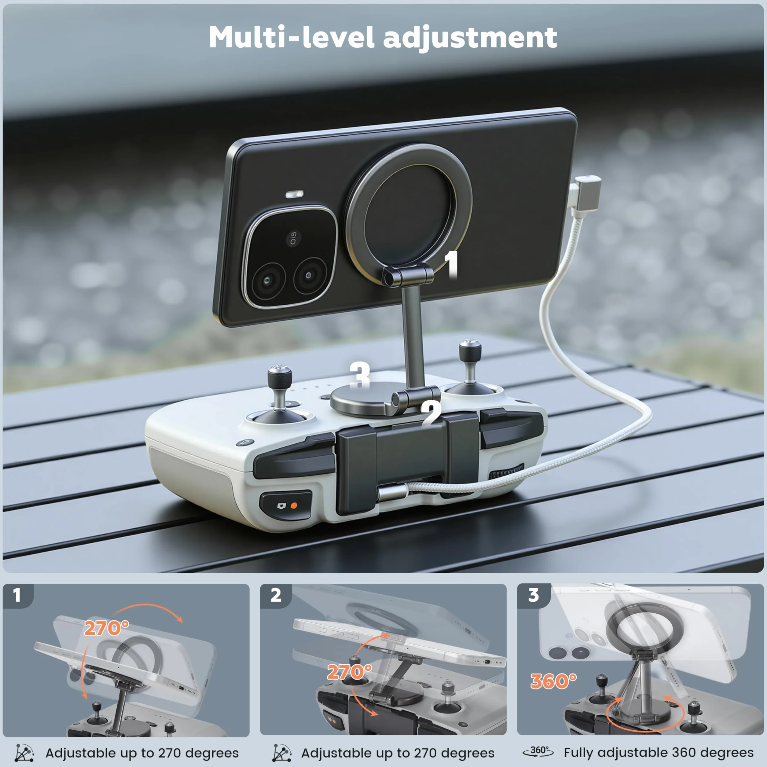 STARTRC Supporto magnetico regolabile per telecomando RC-N1 / N2 / N3 per DJI LITO X1/Neo/Mini 4 Pro/4K/3/2/2 SE Air 3S/3 droni accessori