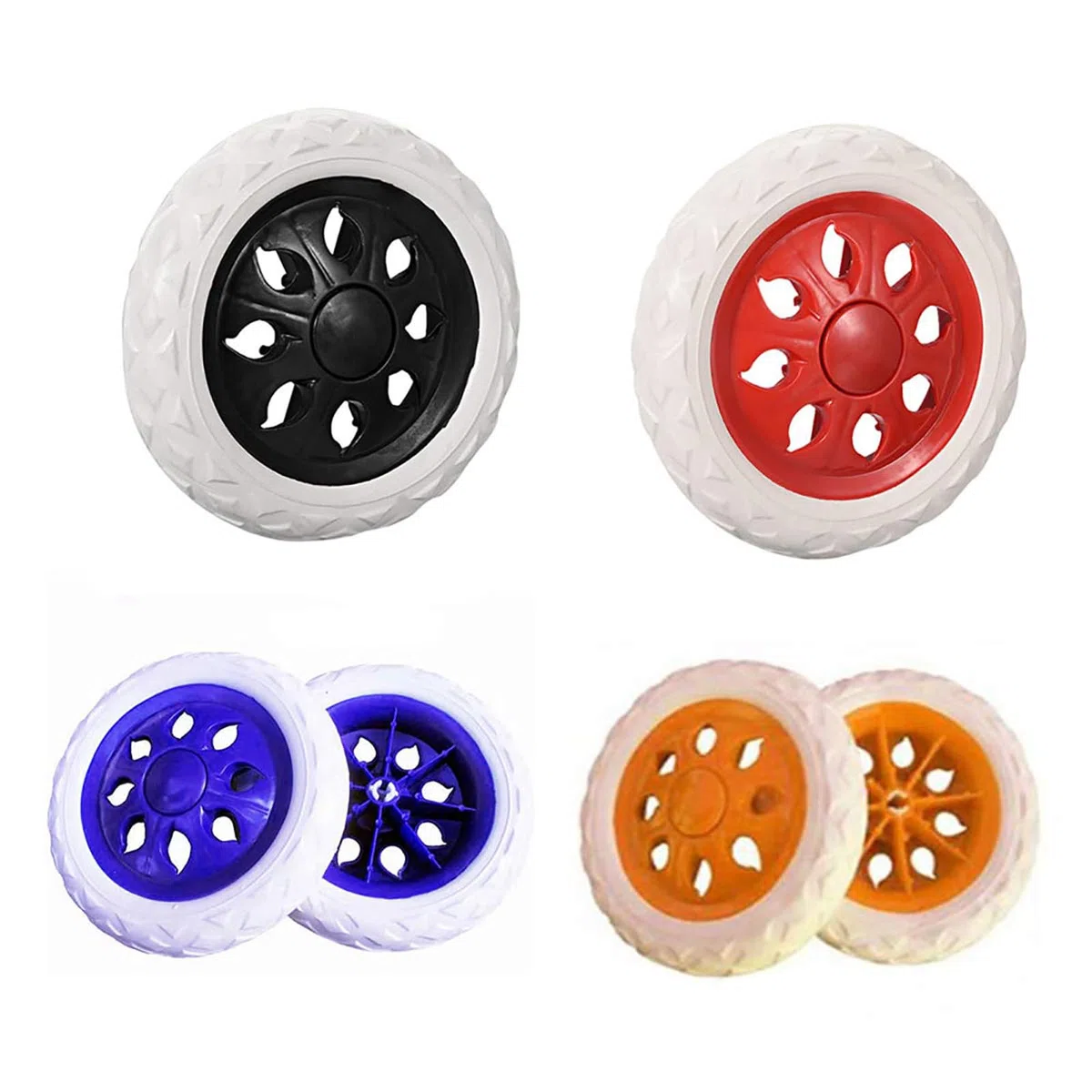 SagaSave, Ruote di ricambio per carrello portaspesa, diametro 15,2 cm, in gomma espansa, colore nero (2 pezzi)