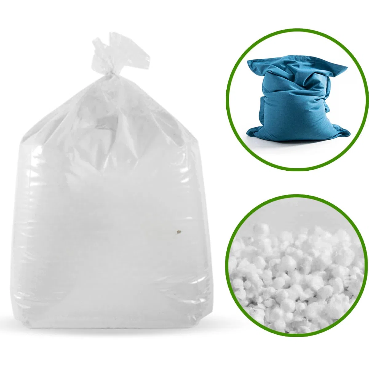 Perle di Polistirolo EPS 500 Litri, Granuli Polistirene Espanso per Massetti Alleggeriti, Riempimento Pouf, Poltrone a Sacco e Cuscini, Palline per Imbottitura, Isolamento 2-8 mm