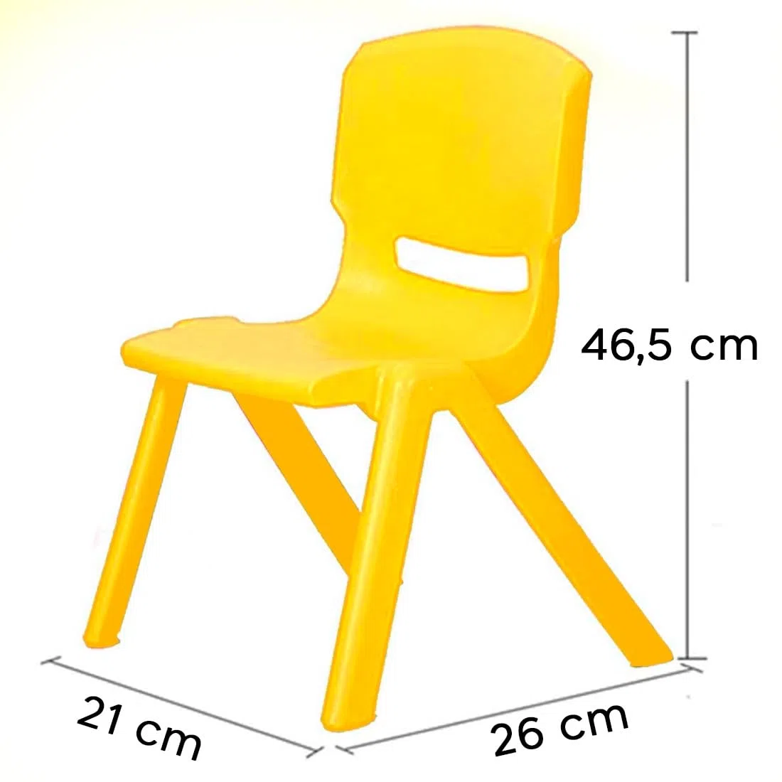 Mediawave Store - Sedia Colorata per Bambini 173710 in Plastica Modello Impilabile 26x30x50cm (Gialla)