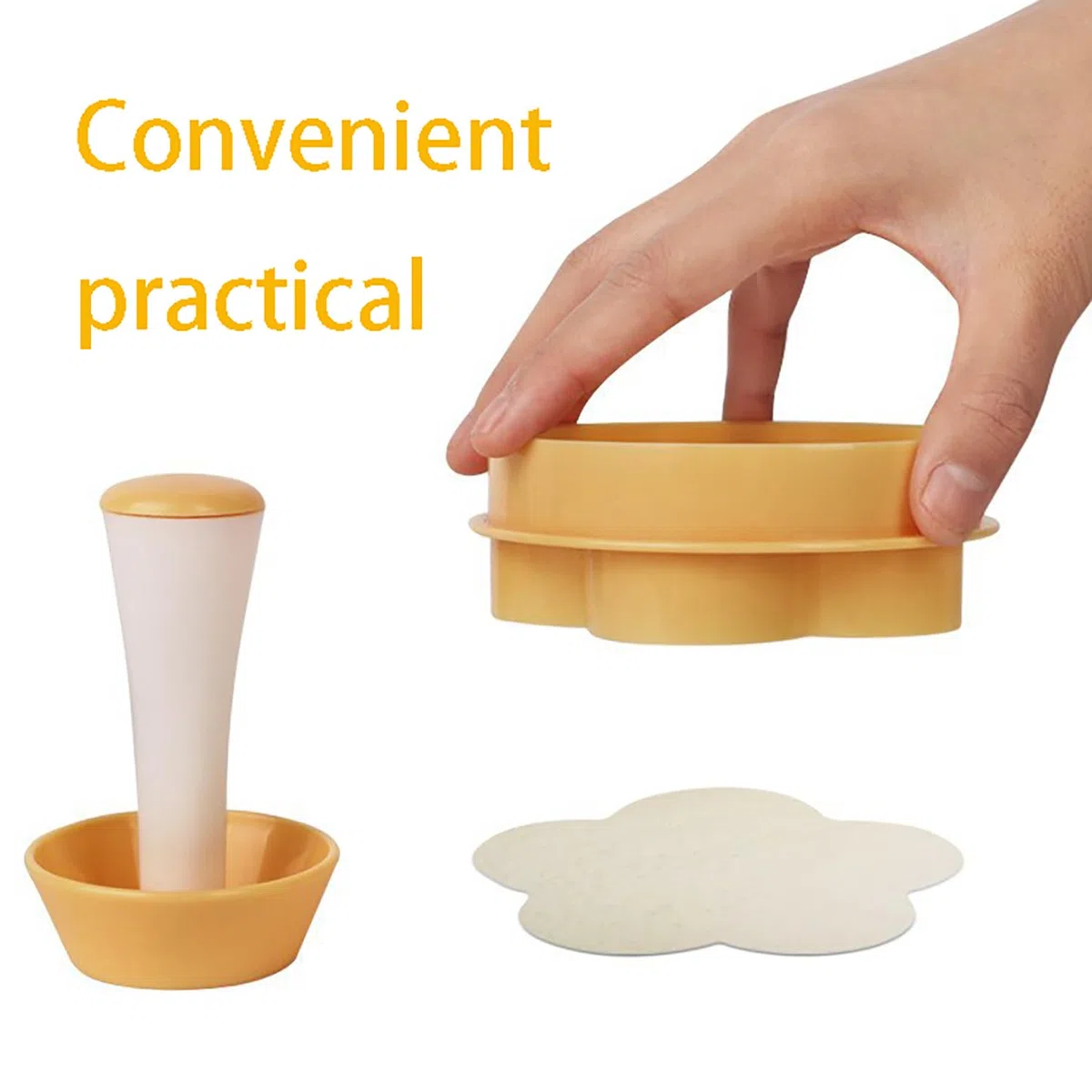 Stampo Furbo Crostata Morbida Tartellette Manomissioni Pancake Torta - 4 Set, Arancione, Pancakes Spingi Torta, Strumenti la Panificazione Diy, per Impasto a Mano Muffin