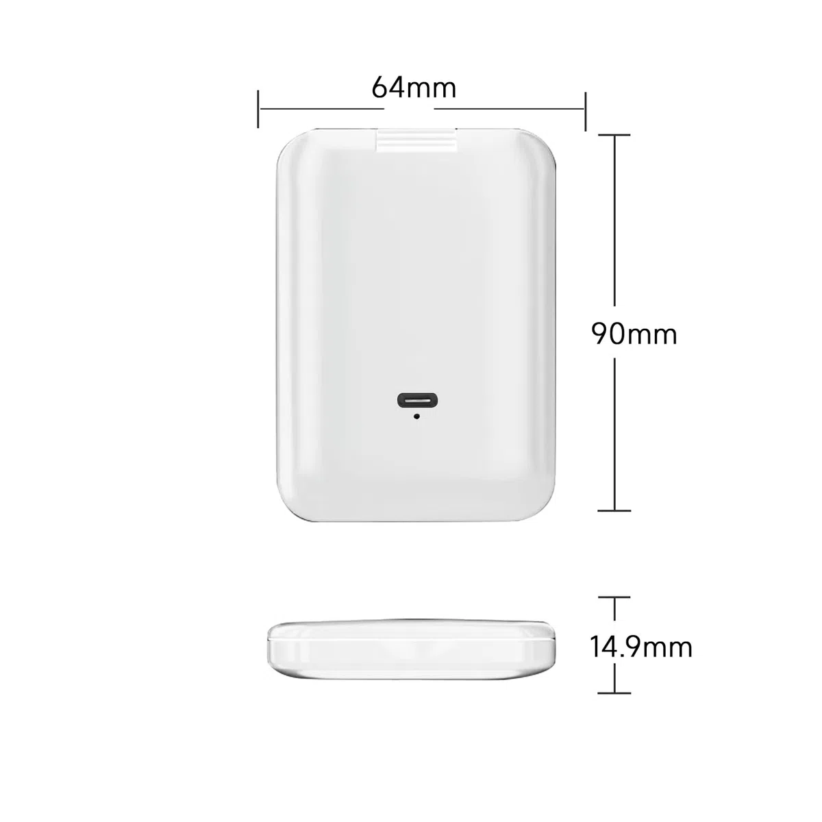 QUMOX Specchio Trucco Compatto Ricaricabile con Luce, Specchio Doppio 1X e 2X Ingrandente, 3 Modalità di Illuminazione, Luminosità Regolabile, Specchio Portatile Pieghevole USB-C da Viaggio