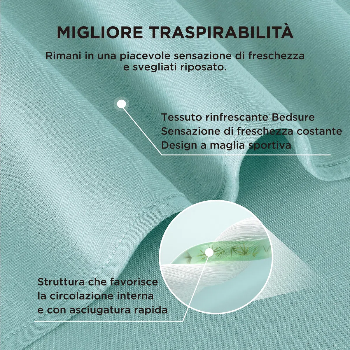 Bedsure Coperta Rinfrescante Fresca – Bifacciale Coperta Estiva con Fibre Arc-Chill Q-Max >0.4, Leggera e Traspirante, Coperta Fresca per Chi Soffre il Caldo e Sudorazione Notturna, 240x220 cm, Verde