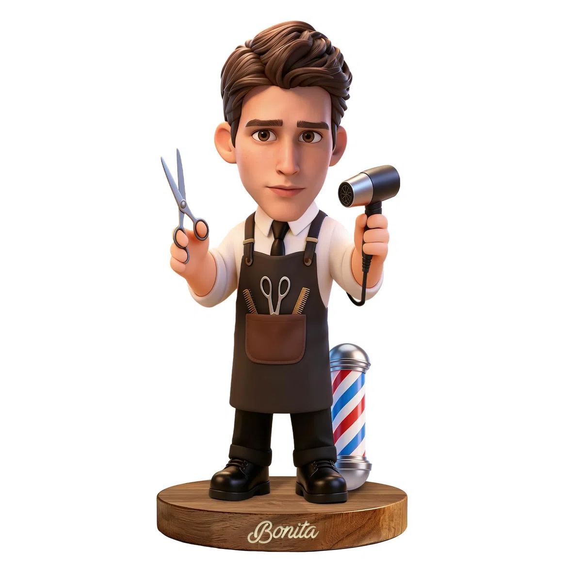 Figurine personalizzate con ritratti cartoon e soprammobili da scrivania,Statuette personalizzate in acrilico con foto per Barbiere,Regali decorativi per uomini, papà, fidanzati, mariti