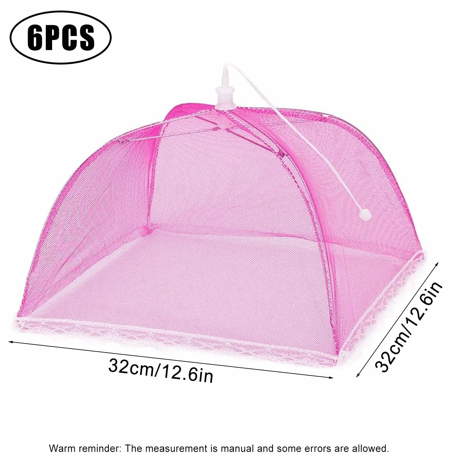 Lovesmile Coprivivande, 6 Pezzi Ombrellini Coprivivande, Coprivivande in Rete, Copri Cibo da Mosche, Pieghevole Rete per Alimenti Adatto per Proteggere Cibo Frutta Barbecue(6 Colori)