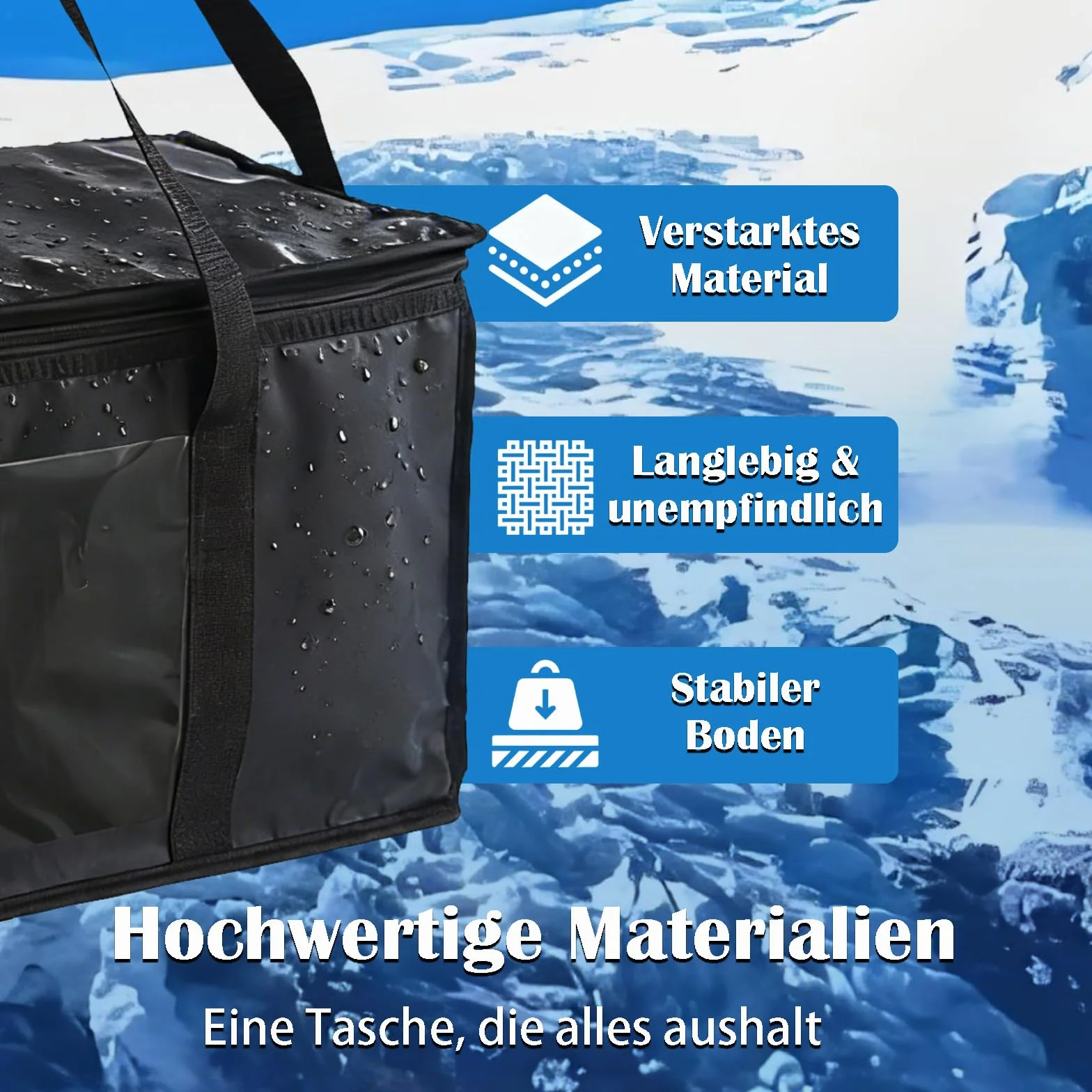 Borsa Termica Grande, 60L Borsa Termica Pieghevole, Borsa Frigo Riutilizzabili Nero, Termica Frigorifero per Picnic Portatile, per Picnic, Campeggio, BBQ all'Apert, Viaggi, Spiaggia, Shopping