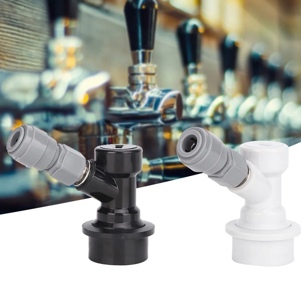 Connettore per Fusti con Bloccaggio a Sfera per Fusti Cornelius, Connettore a Innesto Rapido FFL da 8 Mm 1/4 Pollici, Tappi per Gas e Liquidi, per Uso Alimentare