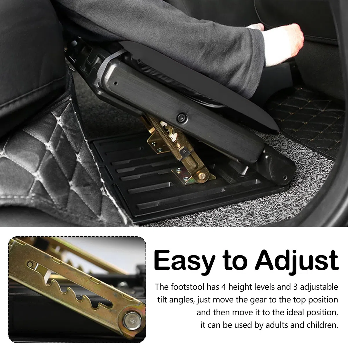 Poggiapiedi da scrivania, poggiapiedi regolabile poggiapiedis ergonomico poggiapiedis da ufficio rimovibile con massaggio e morbido cuscino per auto ufficio casa viaggio (nero)