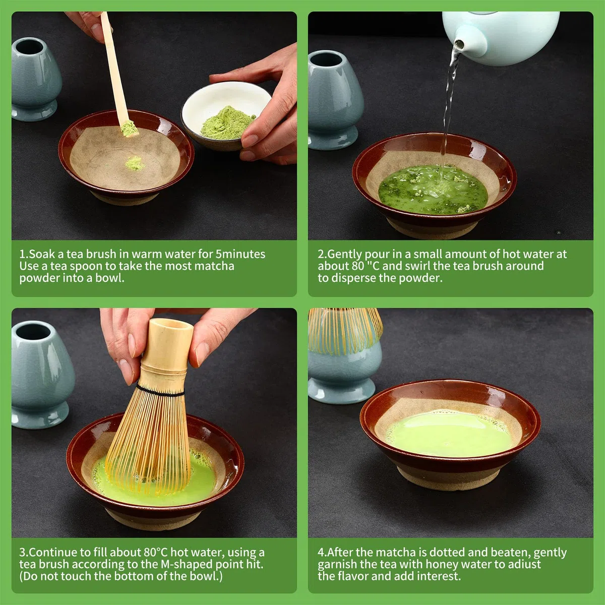 Frusta al Matcha 5 pezzi Kit Frustino the Matcha Frusta di bambù