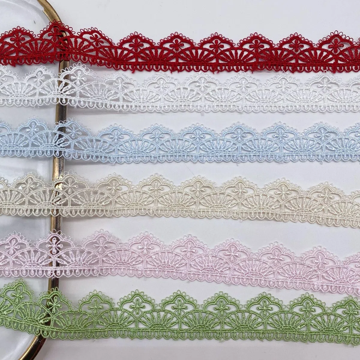 10 yards (circa 9,14 metri) di ricamo in pizzo, larghezza 2,7 cm, nastro in pizzo, nastro decorativo, abito da sposa, nastro all'uncinetto, bordo in pizzo, per cucito fai da te, artigianato