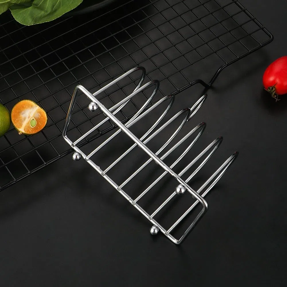 Porta pane tostato in acciaio inossidabile, 6 fette di fette di pane tostato, organizer per fette di pane tostato, 14,5 x 8 x 7,8 cm