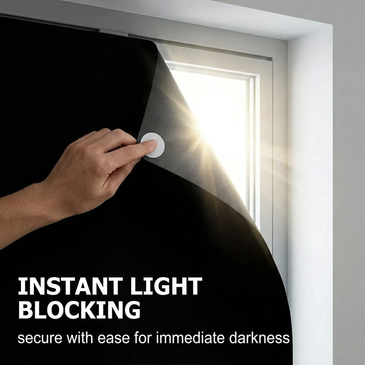 Tenda Oscurante per Finestre 100% Oscuramento, 145x100cm Tessuto Oscurante con Velcro e Adesivi, Oscurante Finestra da Interno Senza Forare per Camera da Letto, Ufficio e Viaggio, Nero e Argento