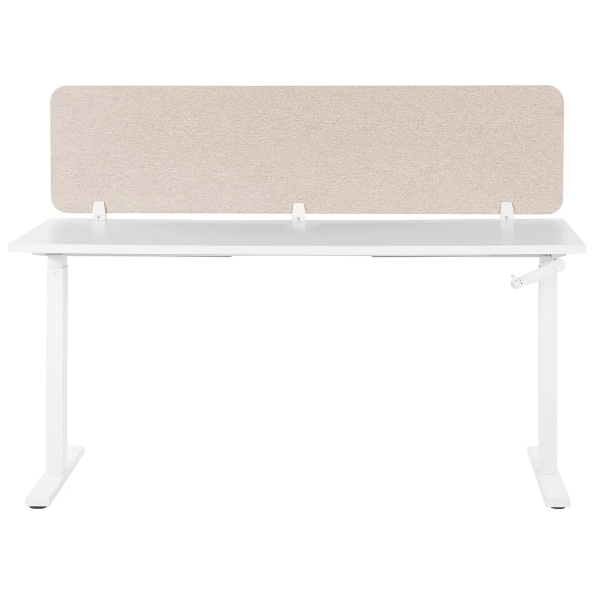 Beliani Pannello Divisorio Fonoassorbente per scrivania in Pet Beige 180 x 40 cm