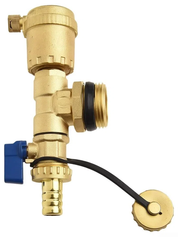 Besttoolifes Unità terminale collettore per riscaldamento a pavimento con sfiato automatico e valvola di scarico integrata, struttura in ottone massiccio, compatibile con 1", 1/(1/2")