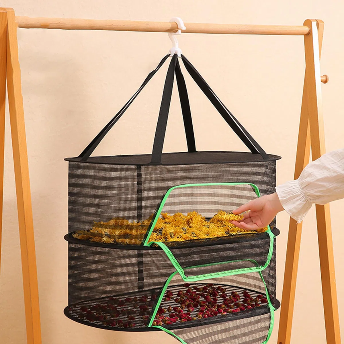 Rete a secco pieghevole – Rete per asciugare vestiti, carne, telaio sospeso | Rete leggera e traspirante per asciugare le piante, soluzione multiuso per la casa, la cucina, per interni ed esterni
