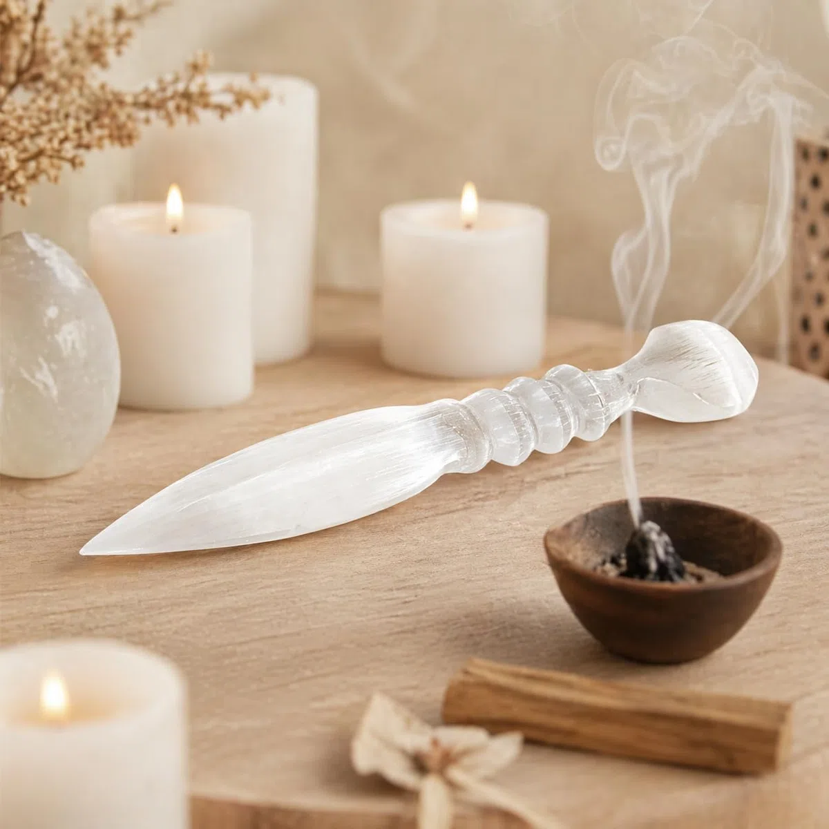 NKlaus Selenite Naturale Pugnale Cuore 24cm Gemma Cuore Cristallo Quarzo Decorazione 15316