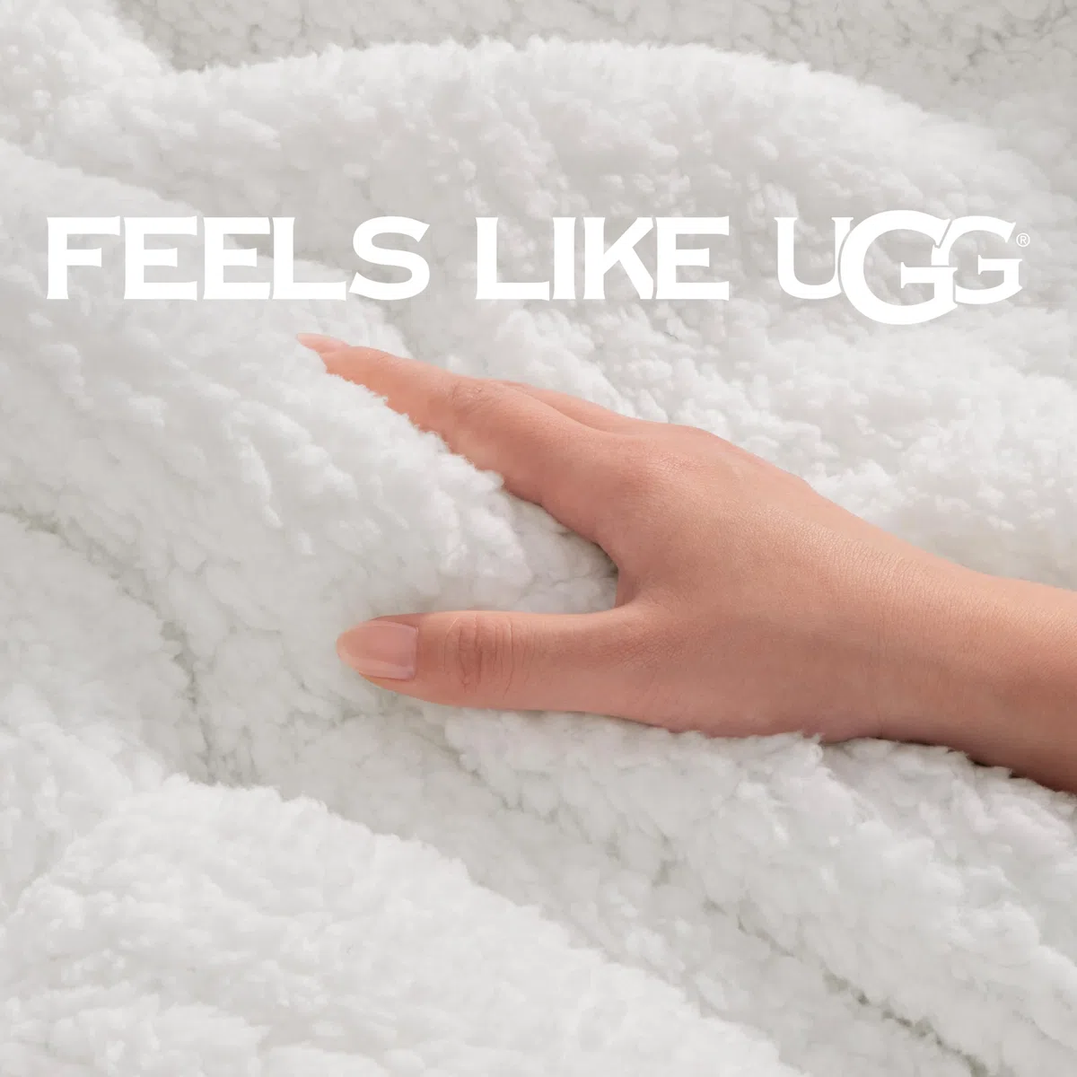 UGG Nita, Coperta morbida reversibile in peluche per divano o letto, comoda, calda e soffice, per soggiorno o camera da letto, lavabile, 127 x 178 cm, bianco neve