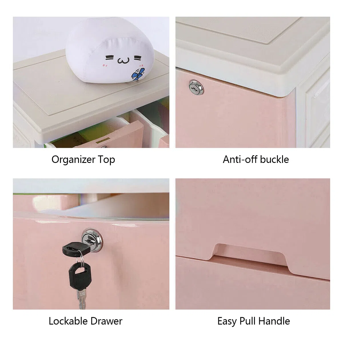 Torre portaoggetti in plastica, cassettiera con 6 cassetti e 4 ruote, modernità per soggiorno, camera da letto, larghezza 50 x profondità 30 x altezza 120 cm (rosa)