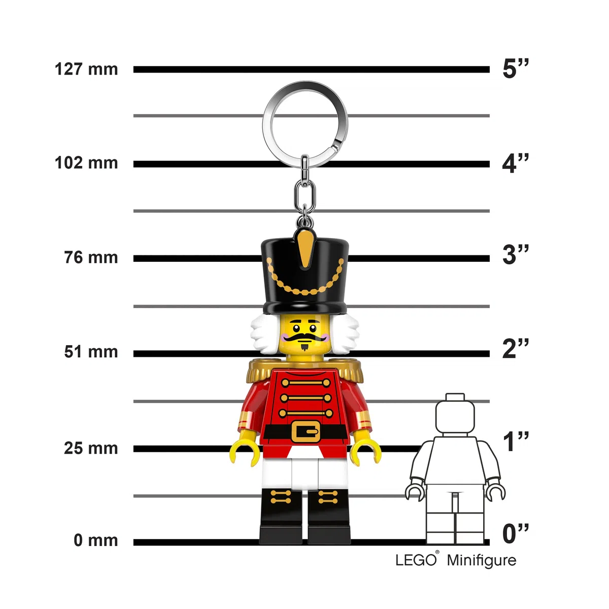 LEGO Iconico Portachiavi Torcia - Altezza 76 mm (KE184) - 2 batterie CR2025 incluse
