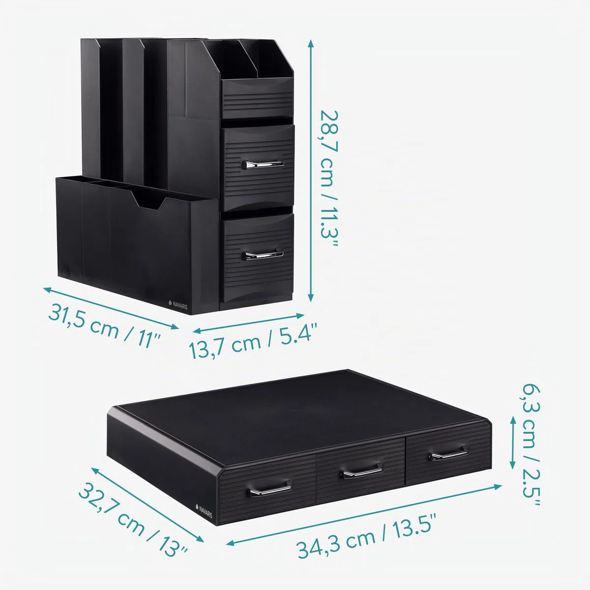 Navaris Porta Cialde - Contenitore Capsule - Cassetto sotto Macchina Caffe - Portacialde da caffè - Porta Bicchierini Zucchero e Palette - Organizer Angolo Caffe Cucina - Nero