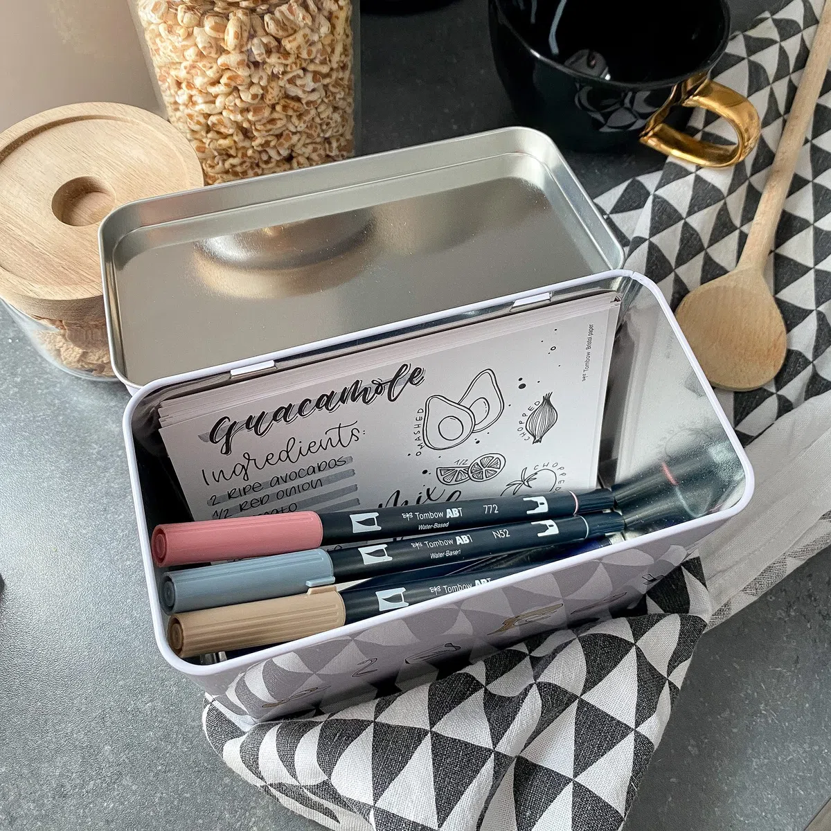 Tombow PRECIPE-SET, Kit creativo portaricette faidate, Neutro