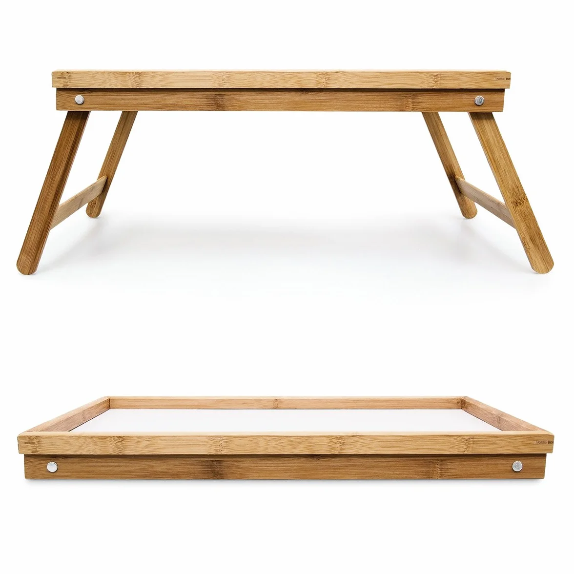 Bakaji 1821879 Vassoio da Letto Pieghevole in Legno di Bambù