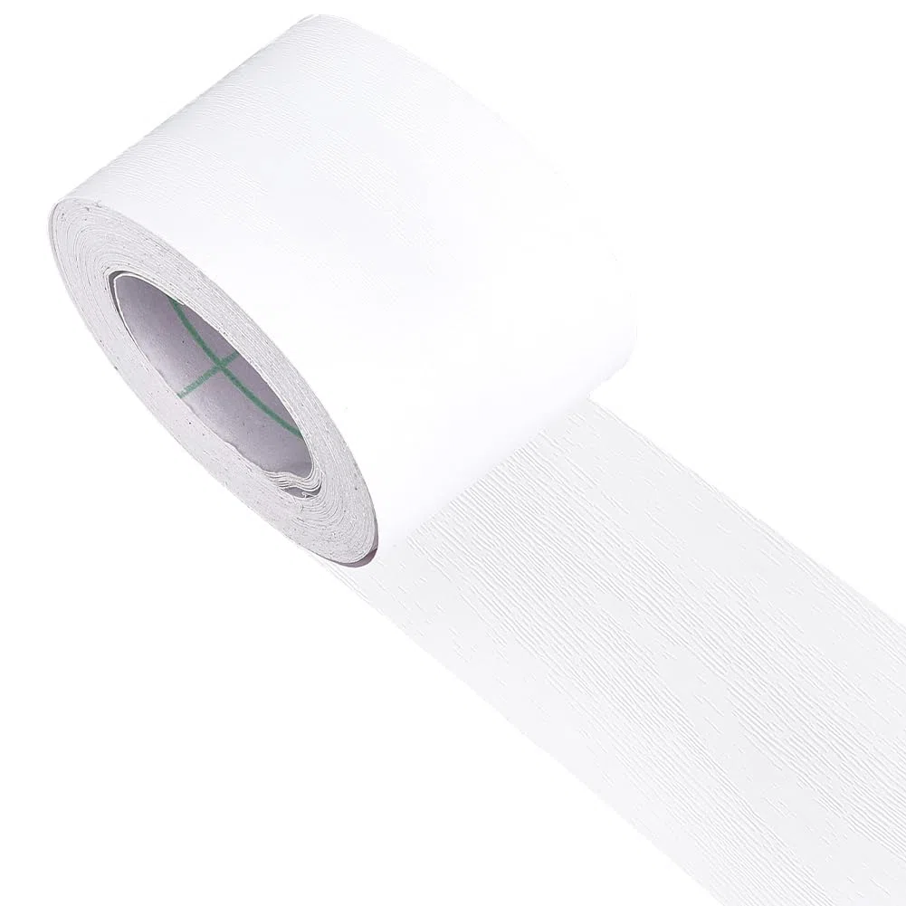 GORGECRAFT Nastro Adesivo Effetto Legno Testurizzato 10mX4.9cm Realistico in PVC Bianco Impermeabile Autoadesivo per Riparazioni di Tavoli Sedie Battiscopa Porte Pavimenti Mobili e Ristrutturazione