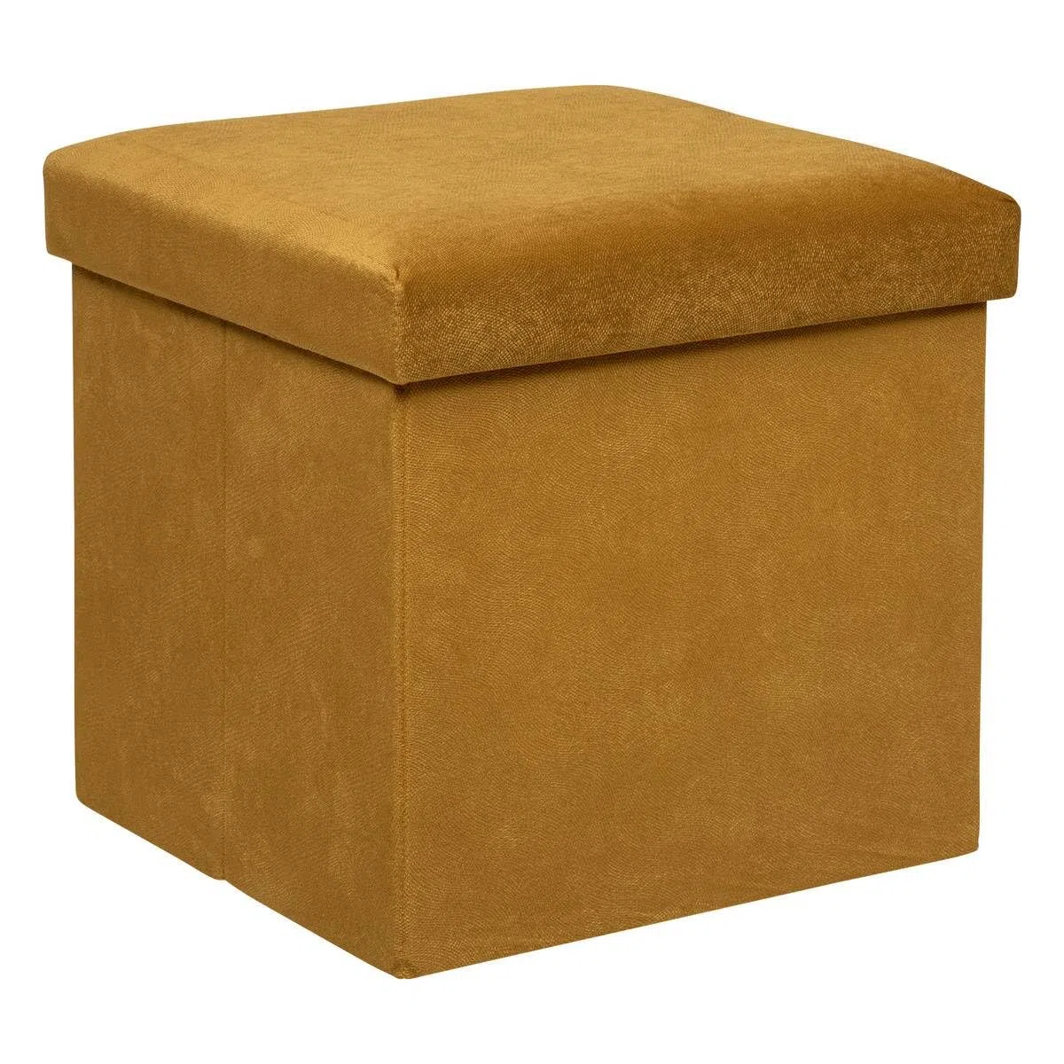 ATMOSPHERA CREATEUR D'INTERIEUR - Pouf Pieghevole in Velluto Lilou 38x38cm Giallo ocra