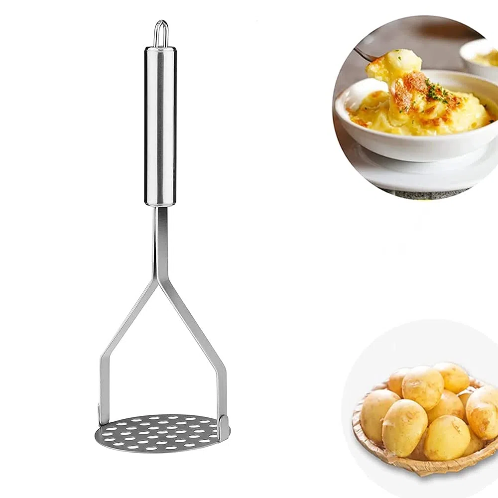 trabag Schiaccia Patate In Acciaio, Professionale Schiaccia Patate, Gadget Da Cucina Manuale, In Acciaio Inossidabile, Argento