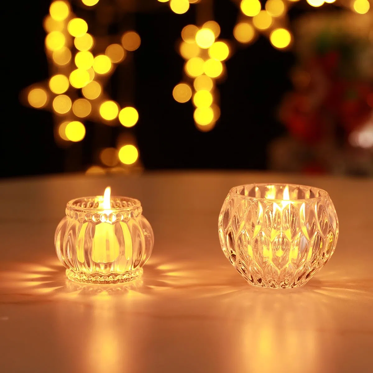 2 tazze sferiche per candele votive in vetro trasparente per candele votive fai da te per realizzare feste di compleanno, decorazioni di nozze