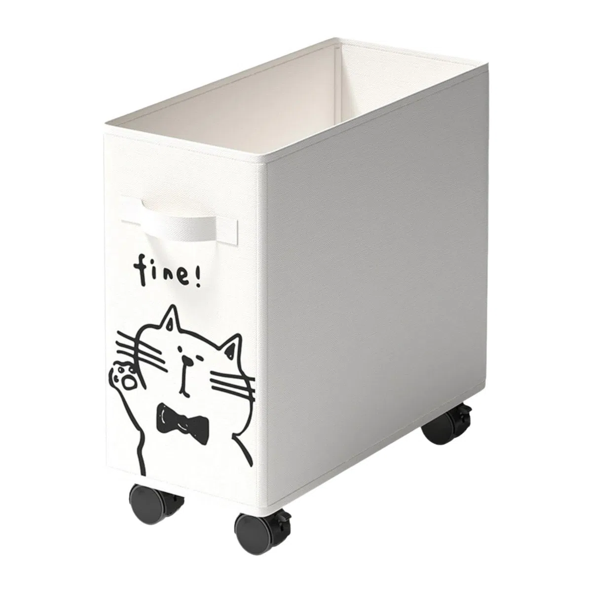 Carrello per oggetti da posizionare sotto la scrivania, carrello mobile con ruote per uso domestico, Bianco