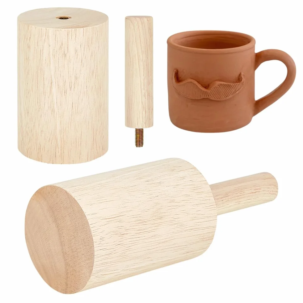 BENECREAT Stampi per Ceramica da 220x80 mm Set in Legno per Tazze