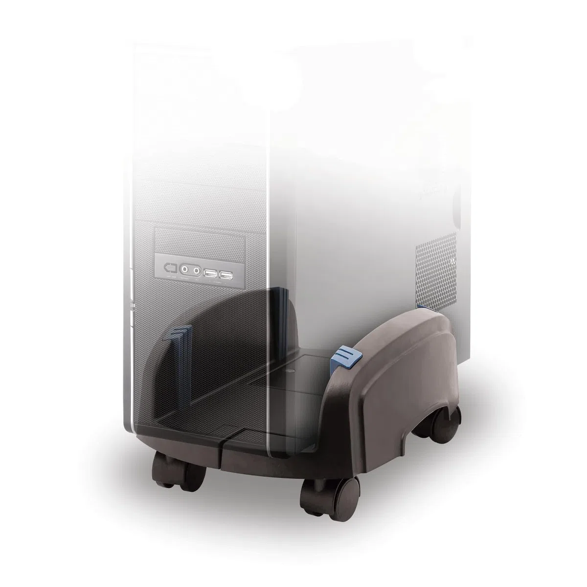 Carrello porta PC per case Tower - CPU Stand regolabile, in plastica, con rotelle