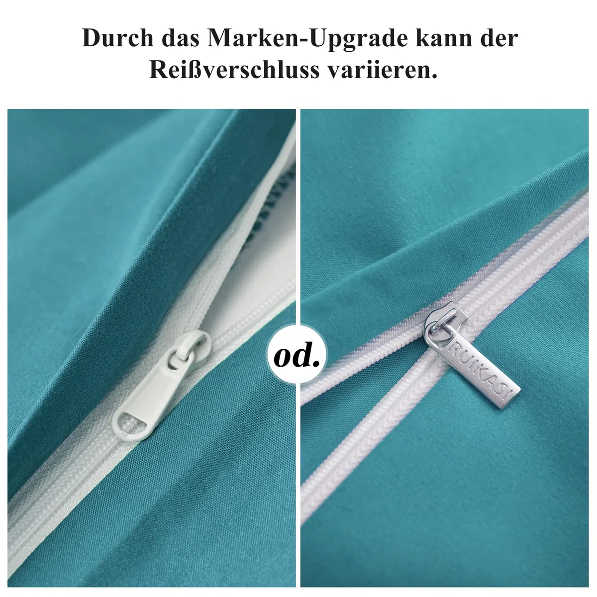 RUIKASI Biancheria da letto 220 x 240 cm, colore verde blu-verde, 100% microfibra, set di biancheria da letto – 1 copripiumino 220 x 240 cm + 2 federe 80 x 80 – 10 anni di garanzia