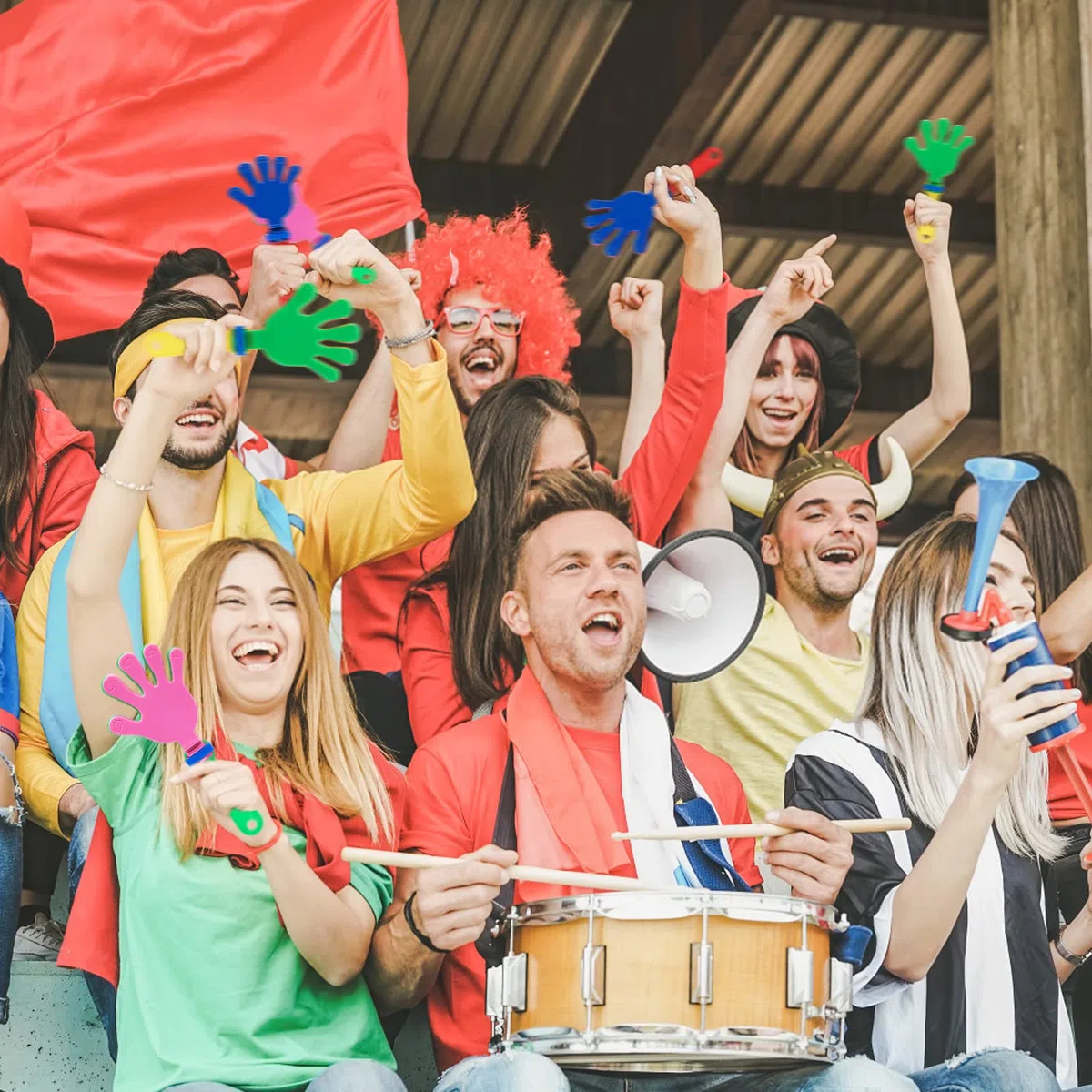 20 Pezzi Clapper a Mano – Battimani in Plastica da 19cm per Feste, Eventi Sportivi e Celebrazioni