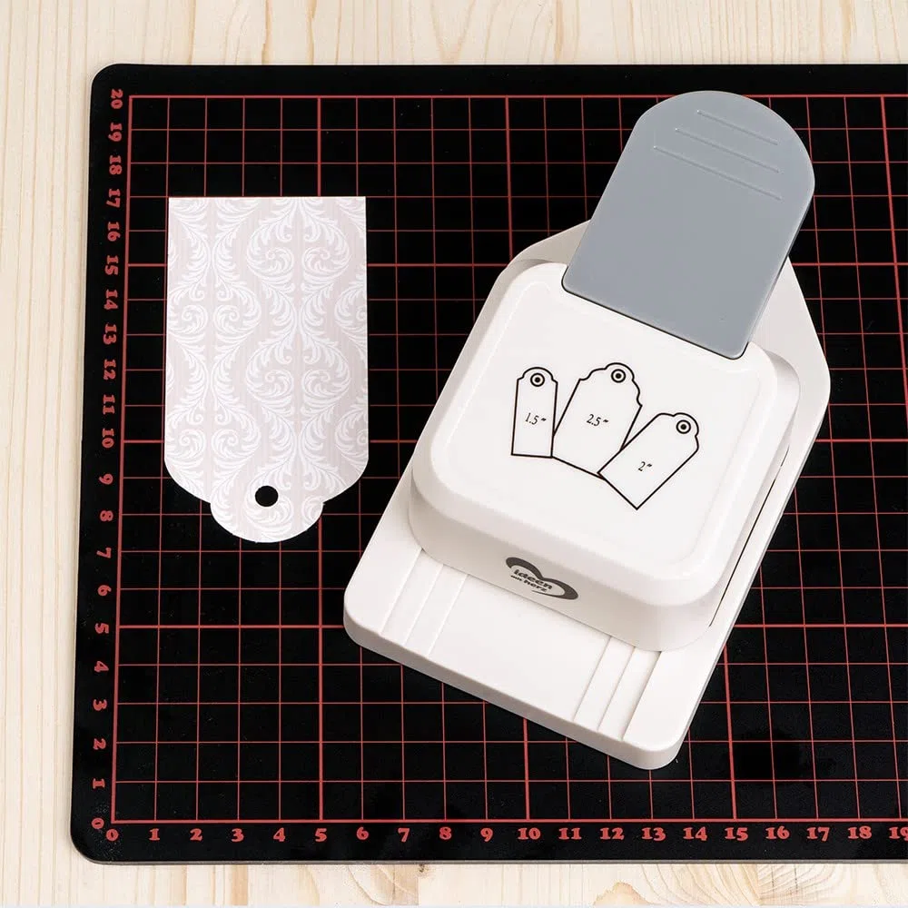 Fustellatrice per etichetti regalo in 3 diverse dimensioni | Perforatrice etichetta regalo per carta | Punzone per creare etichette regalo, cartolini d'auguri, inviti, scrapbooking ecc.
