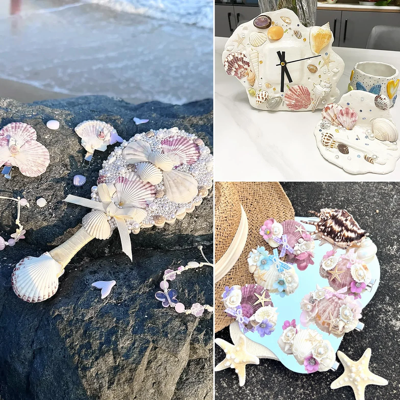 48 Pezzo Conchiglie di capesante Conchiglia Naturale, 3CM - 5CM Bianche e Rosa gusci di capesante Piccole Conchiglie per Decorazione di Nozze Beach Tema Party, Vaso Filler