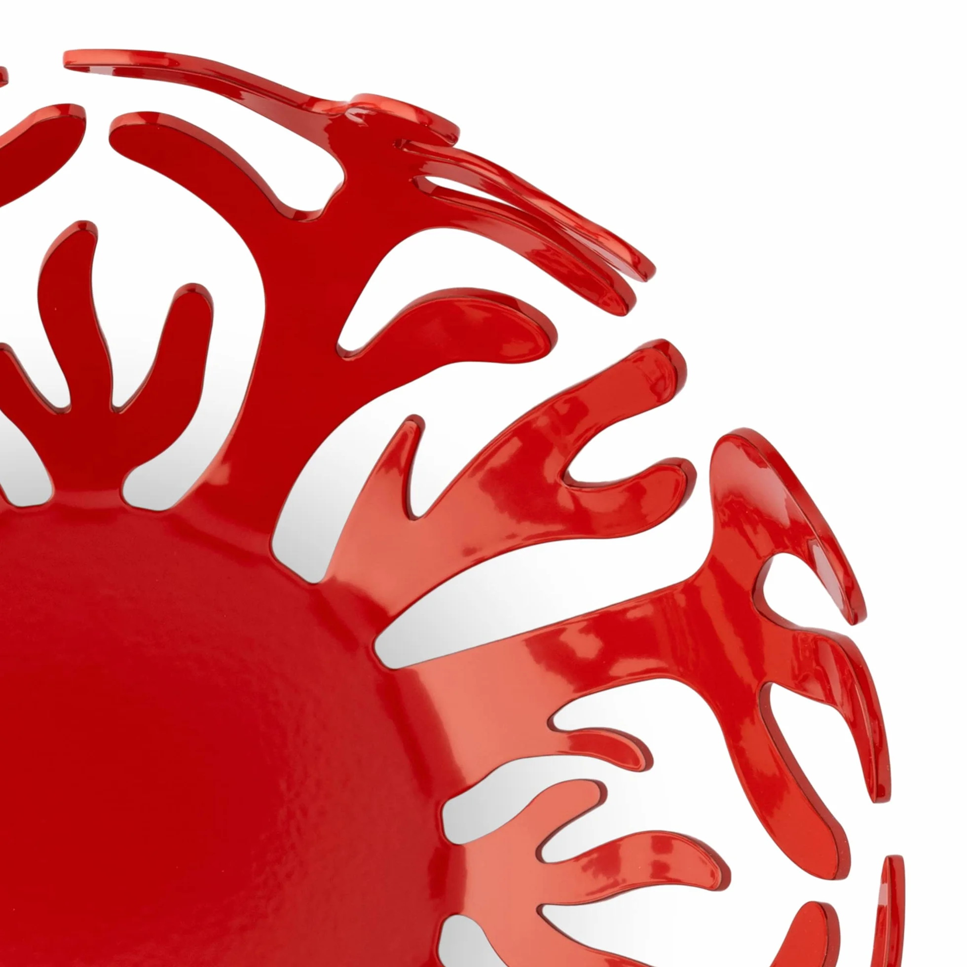 Alessi ESI01/21 R Mediterraneo Fruttiera in Acciaio Colorato con Resina Epossidica, Rosso
