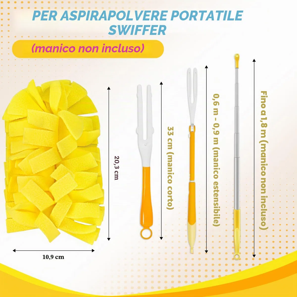 KEEPOW Ricariche Riutilizzabili per Swiffer Panni Catturapolvere, Super Assorbente in Microfibra per Swiffer Duster Piumini Catturapolvere, per Intrappolare Sporco e Polvere, 4 Pezzi