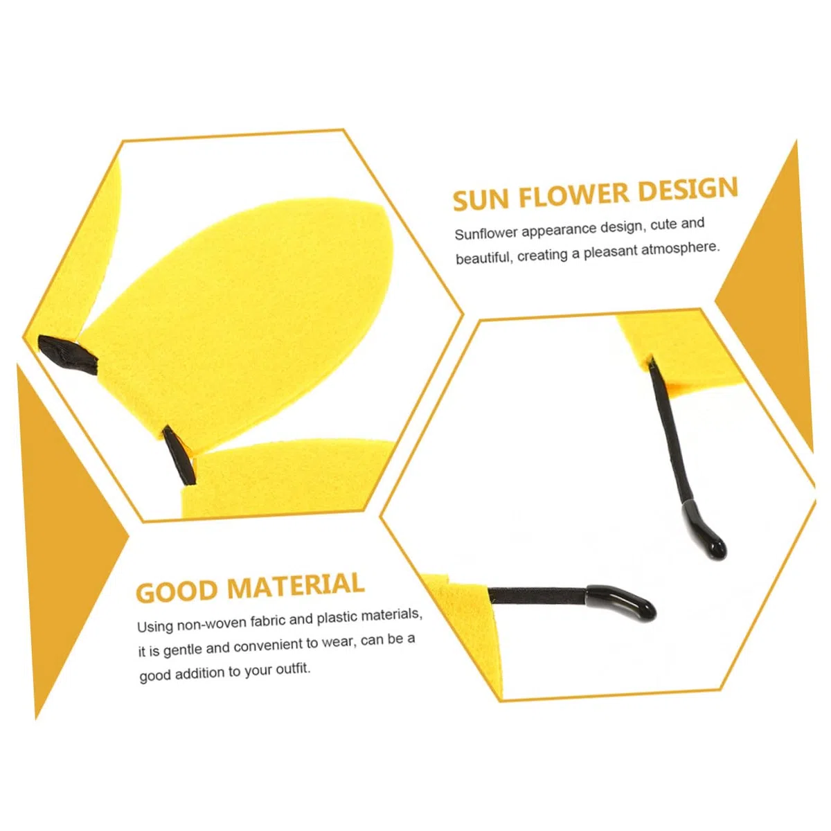 Toyvian 2 cerchietti per capelli a forma di girasole, petalo, per feste e feste di compleanno, per servizi fotografici e festival