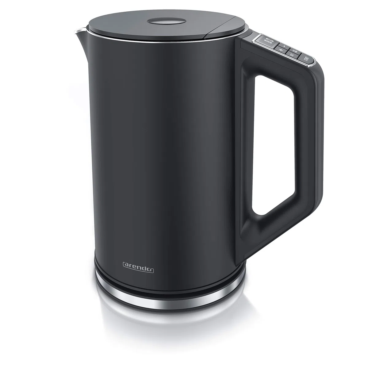 arendo - Bollitore Acqua Elettrico in Acciaio Inox - Modello Elegant - 1,5 Litri - 2200 W - Regolazidone della Temperatura da 40 a 100°C - Design a parete doppia - Nero