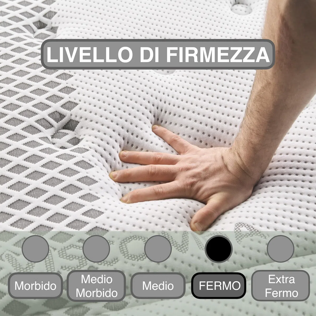Materasso Matrimoniale 160x200 Memory Foam 27 cm Ergonomico e Ortopedico, Alta Densità HR, Fermo e Traspirante, Antibatterico e Ipoallergenico – Certificato Oeko-Tex – Ideale per Dolori alla Schiena