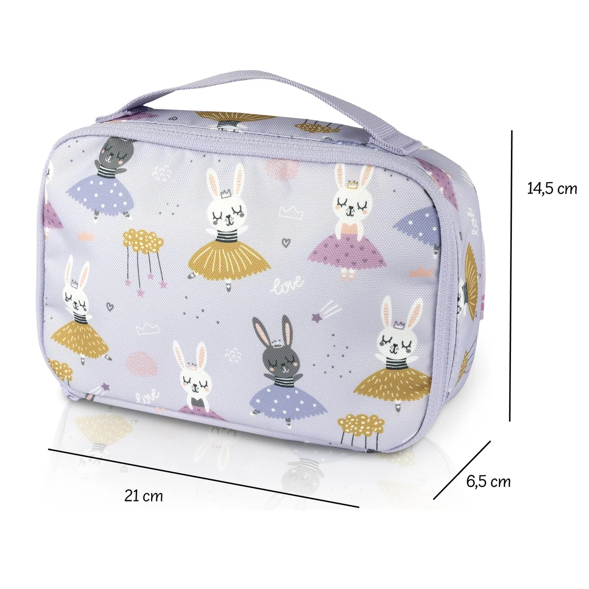 Borsa Termica Bambini, Borsa per il Pranzo, Mini Borsa Isolata per Cosmetici, Medicine, Snack - Sostenibile (Lilla - Ballerina, 21,5 x 14,5 x 6,5 cm)