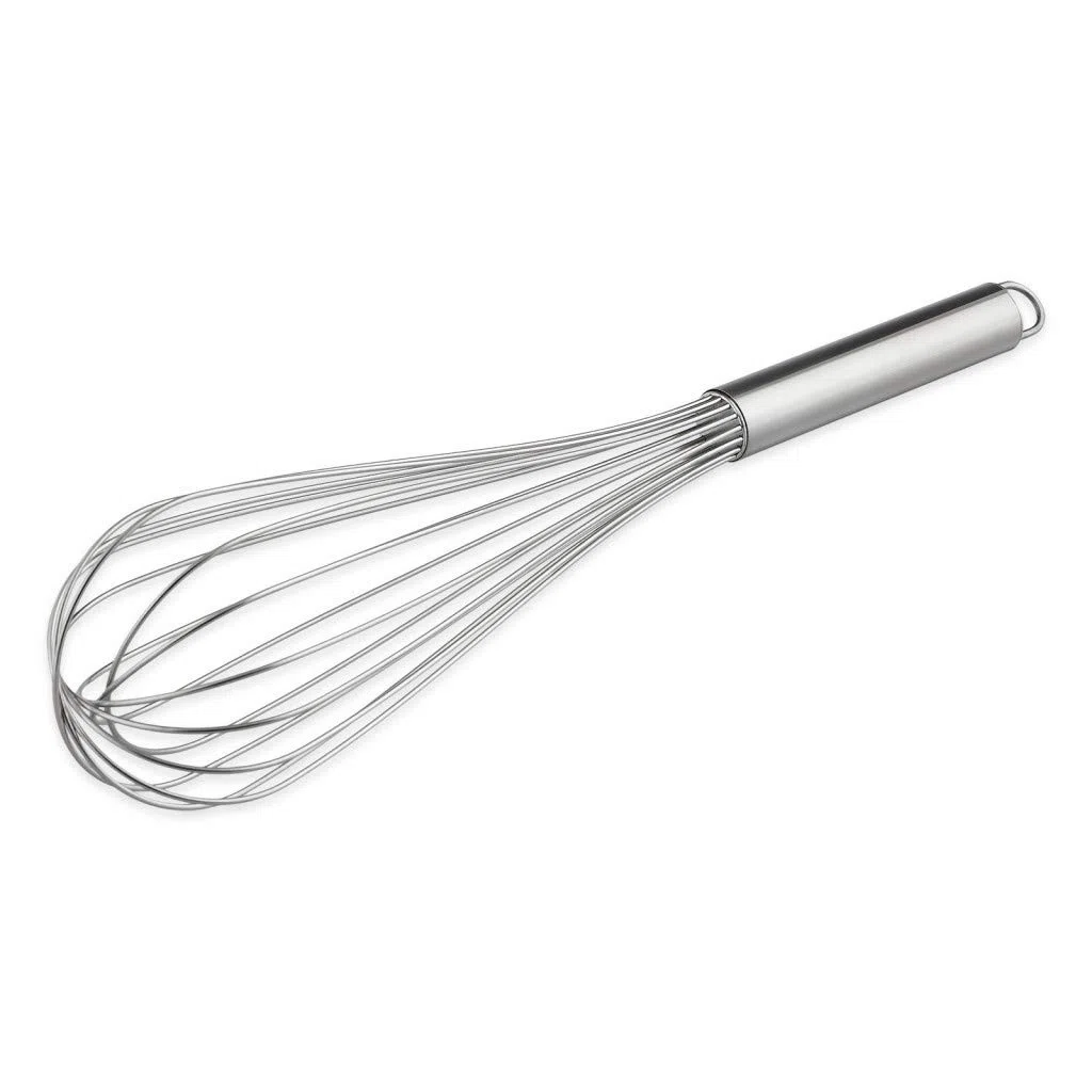 thermohauser 5000245095 - Frusta in acciaio INOX, lunghezza 40 cm, con manico in acciaio INOX e gancio, con 16 passanti