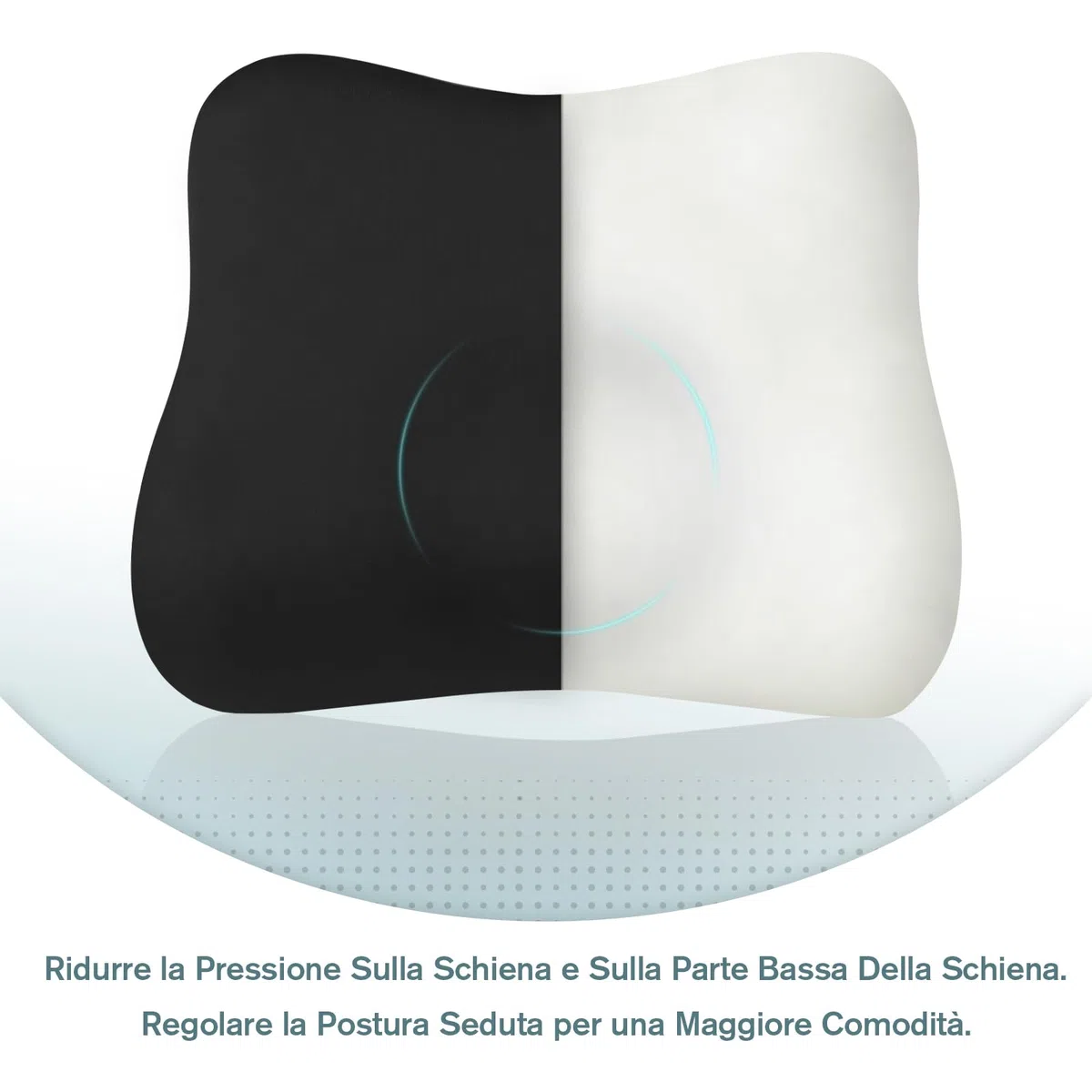 Cuscino Lombare, Supporto Lombare Auto Ergonomico, Cuscino Schienale in Memory Foam, Cuscino Lombare Sedia con Fodera Lavabile per Auto, Sedia Ufficio, Nero